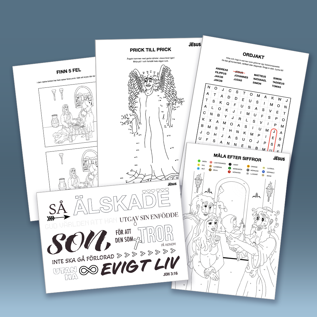 Pyssel- & aktivitetsblad Lär känna Jesus