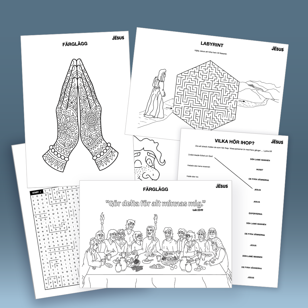 Pyssel- & aktivitetsblad Lär känna Jesus