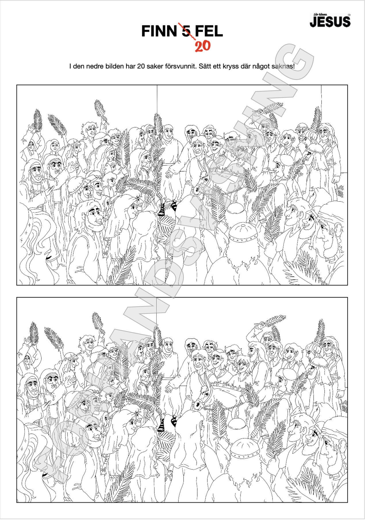 Pyssel- & aktivitetsblad Lär känna Jesus