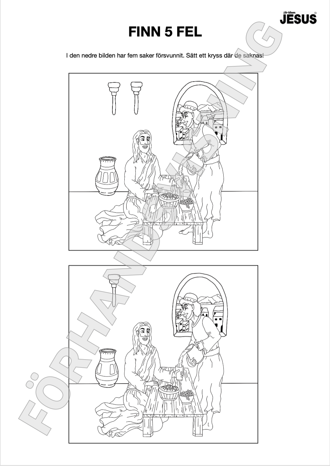 Pyssel- & aktivitetsblad Lär känna Jesus