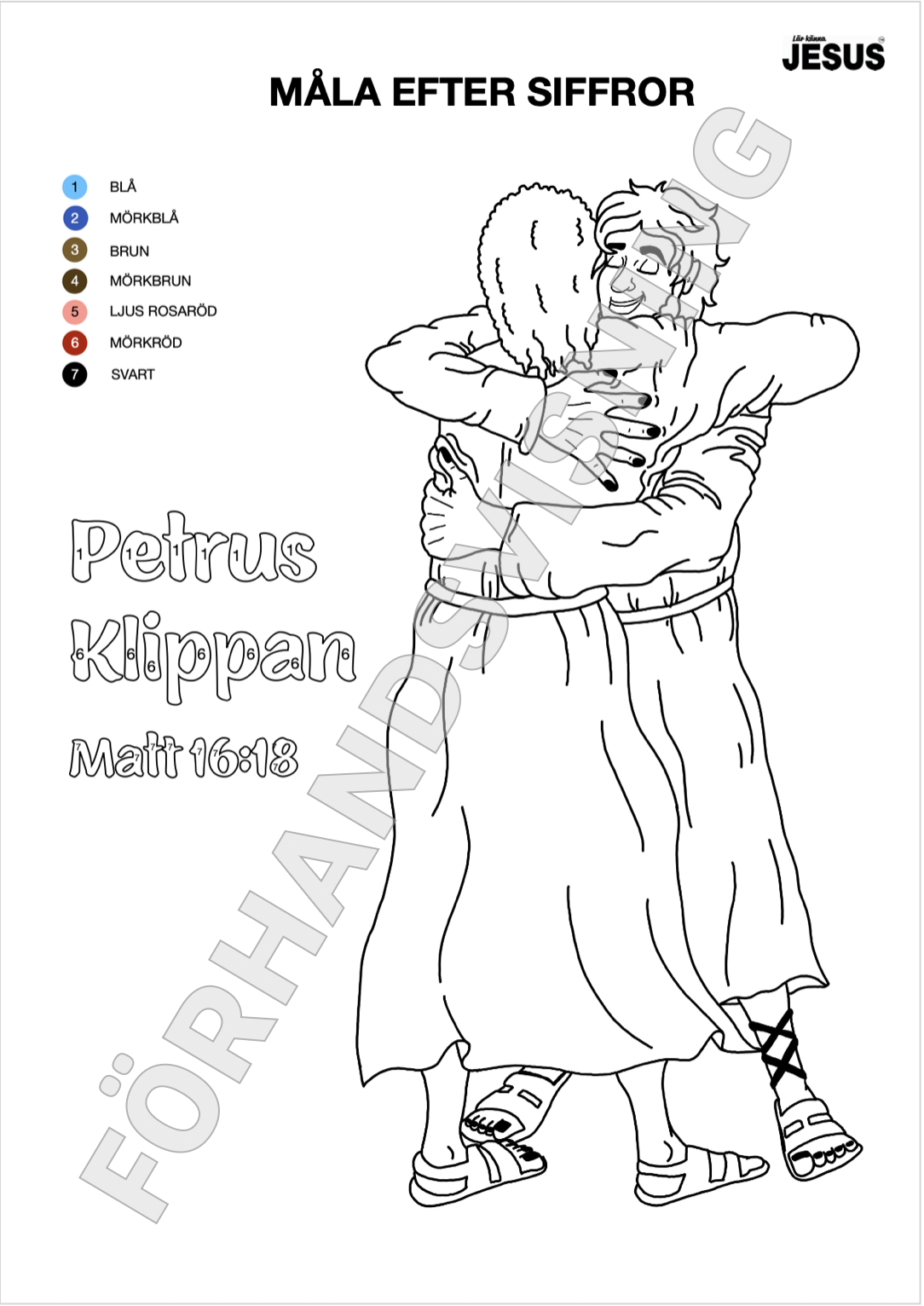 Pyssel- & aktivitetsblad Lär känna Jesus