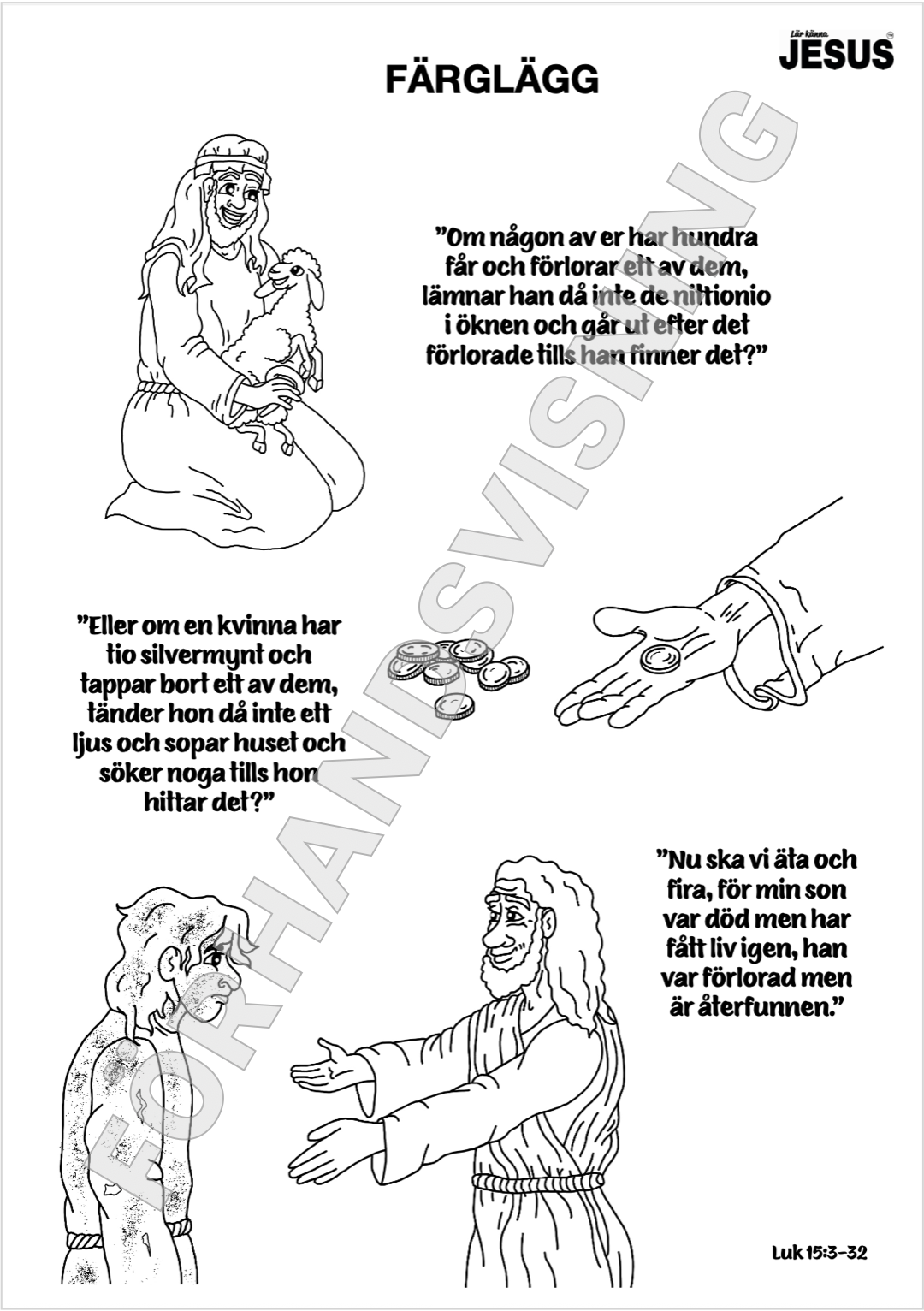 Pyssel- & aktivitetsblad Lär känna Jesus