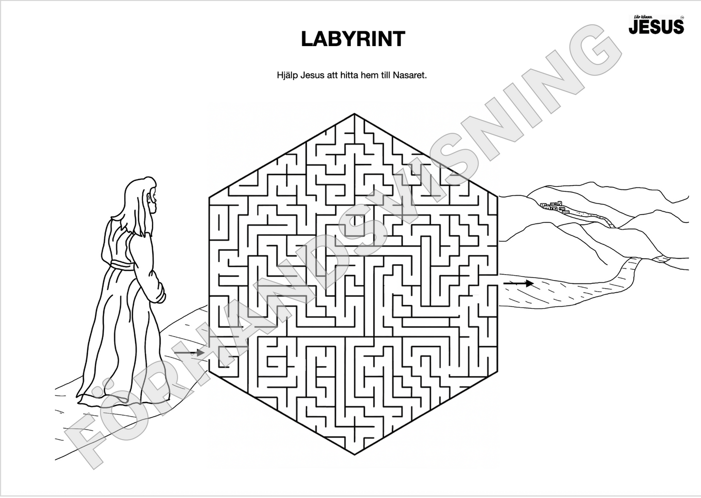 Pyssel- & aktivitetsblad Lär känna Jesus