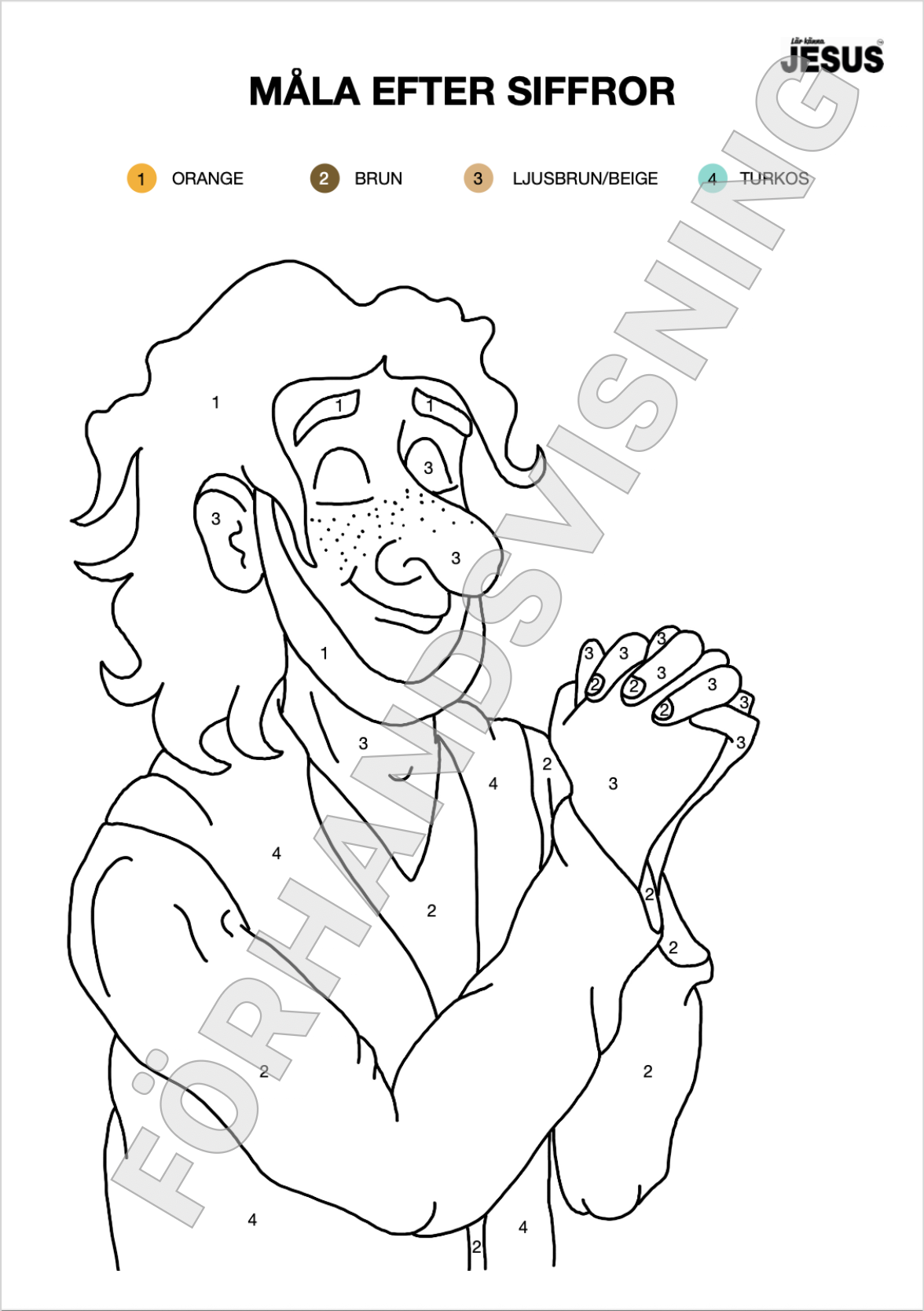 Pyssel- & aktivitetsblad Lär känna Jesus