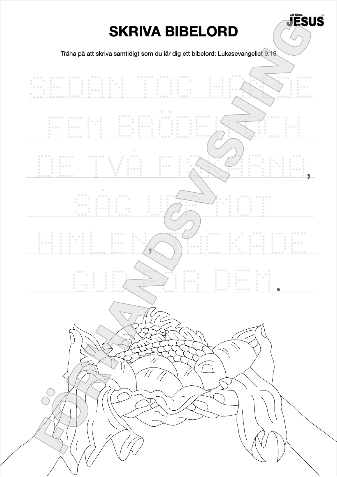 Pyssel- & aktivitetsblad Lär känna Jesus