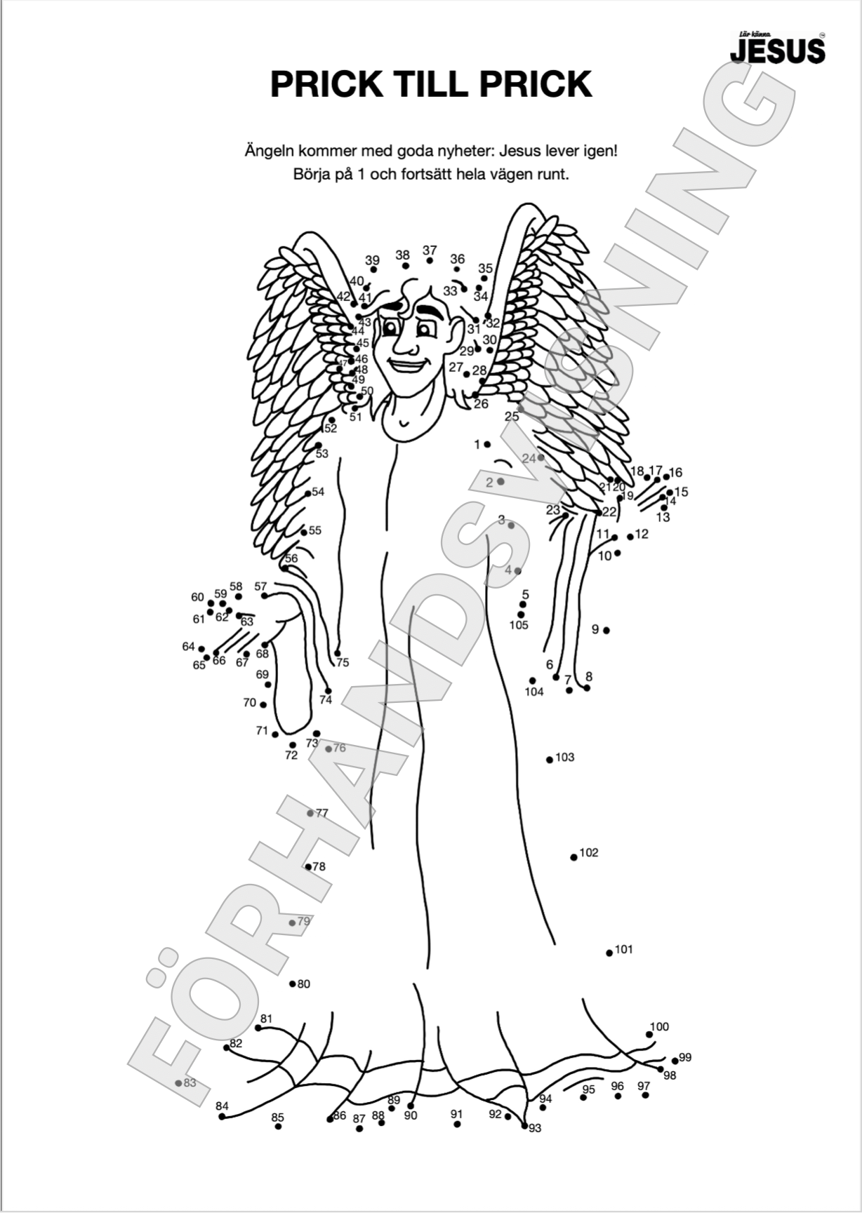 Pyssel- & aktivitetsblad Lär känna Jesus