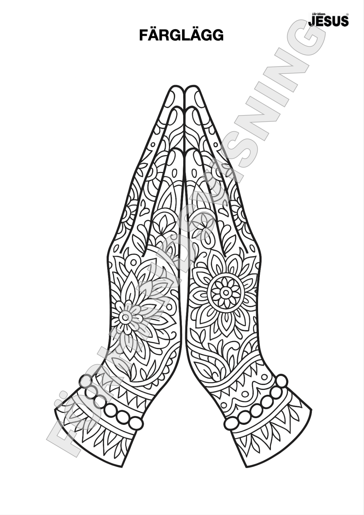 Pyssel- & aktivitetsblad Lär känna Jesus